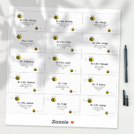 Adesivo Doce Pequeno Mel Abelhas Endereço Individual De Co