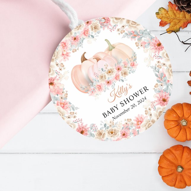 Adesivo Doce Pumpkin Floral Chá de fraldas (Criador carregado)