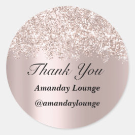 Adesivo Doce Rosa de Obrigado de Confetti de Casamento 16