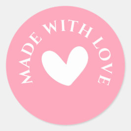 Adesivo Doce Rosa "Feito Com Amor"