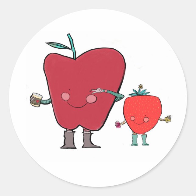 Adesivo Doce, simples e cheio de personalidade 🍎🍓 (Frente)