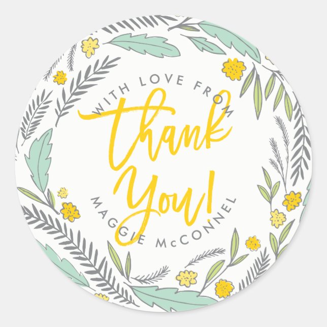 Adesivo Doce Sprigs Gênero Nervoso Bebê Obrigado Sticker (Frente)