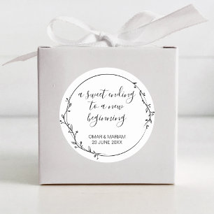 Adesivo Doce Terminando Novo Favor de Casamento Negro Inic