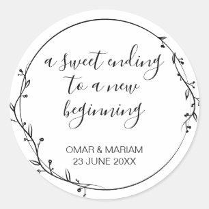 Adesivo Doce Terminando Novo Favor de Casamento Negro Inic