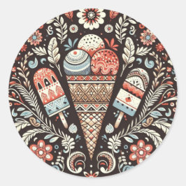 Adesivo Doce Vibes: Folk Art Sticker for National Ice Cre