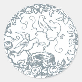 Adesivo Doce Vintage Birds Nest Chá de fraldas