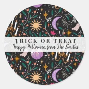 Adesivo Doces de Halloween Opulentos Truque ou Tratamento