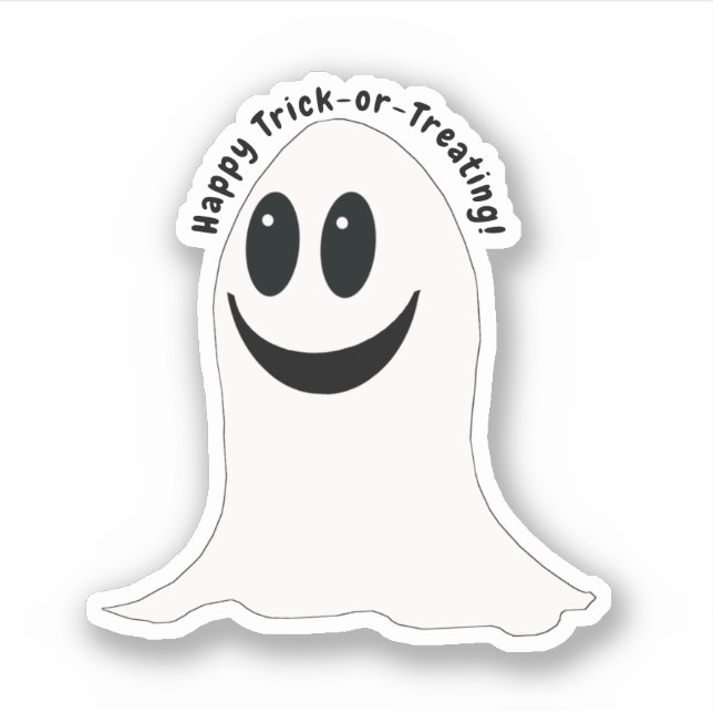Adesivo Doces ou Travessuras Fantasma Halloween (Frente)