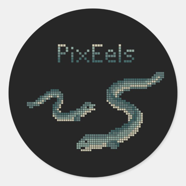 Adesivo Doces "PixEels" Enguias Pixeladas Gráficas (Frente)