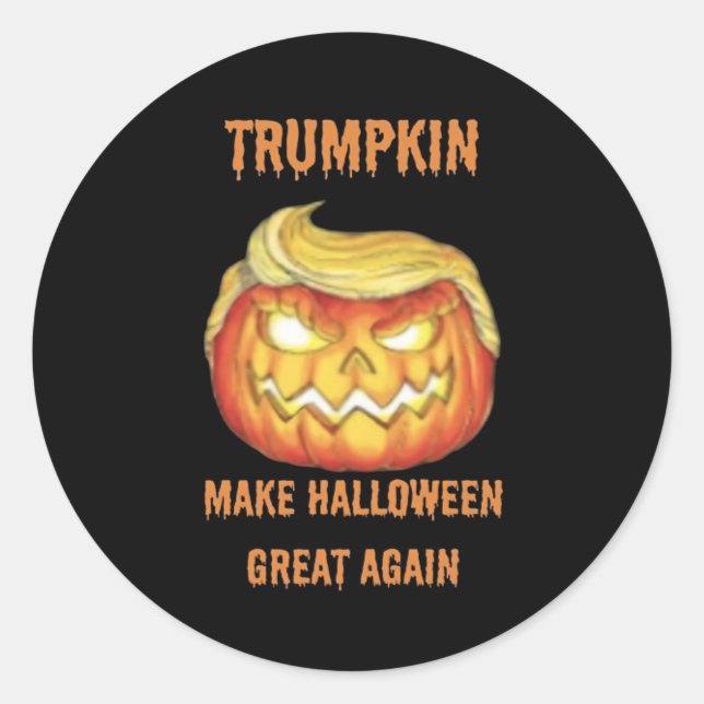 Adesivo Docinho, Trumpkin, Halloween Clássico (Frente)