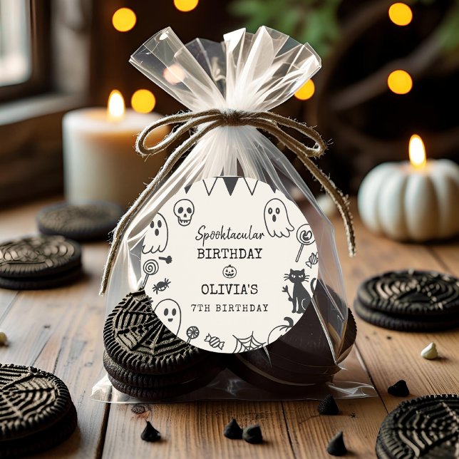 Adesivo Documento de Aniversário do Halloween Personalizad (Criador carregado)