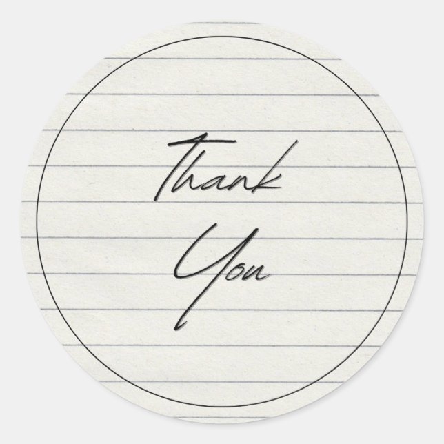 Adesivo Documento Manuscrito Obrigado Links (Frente)