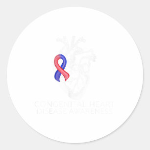Adesivo Doença Cardíaca Congênito Com Fita Vermelha E Azul