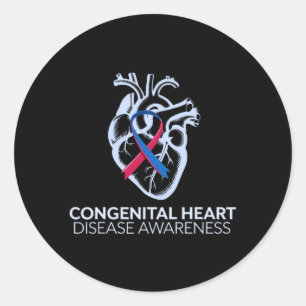 Adesivo Doença Cardíaca Congênito Com Fita Vermelha E Azul