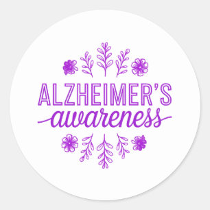 Adesivo Doença de Alzheimer Floral Roxa Conscientização