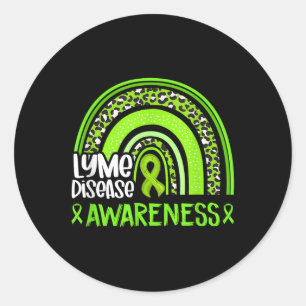 Adesivo Doença de Lyme do Verde limão Arco-Íris do Leopard