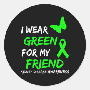 Adesivo Doença Renal Eu Visto Verde Para Minha Fita Amiga