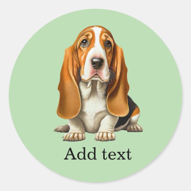 Adesivo Dog, Basset Hound Portrait Template (Frente)