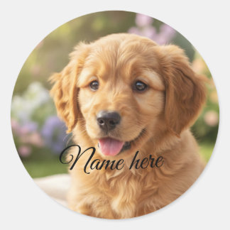 Adesivo Dog cat pet name photo template simple minimal 