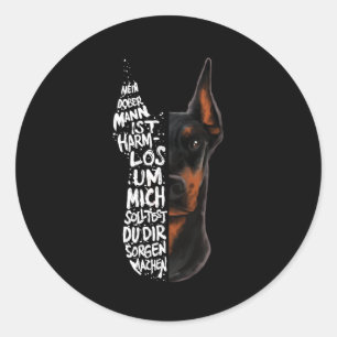 Adesivo Dog Doberman Dizendo Presente Sem Prejuízo