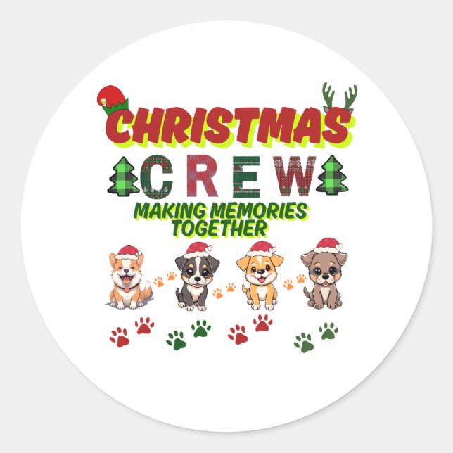 Adesivo Dog Lover Christmas Family-Christmas crew dogs  (Frente)
