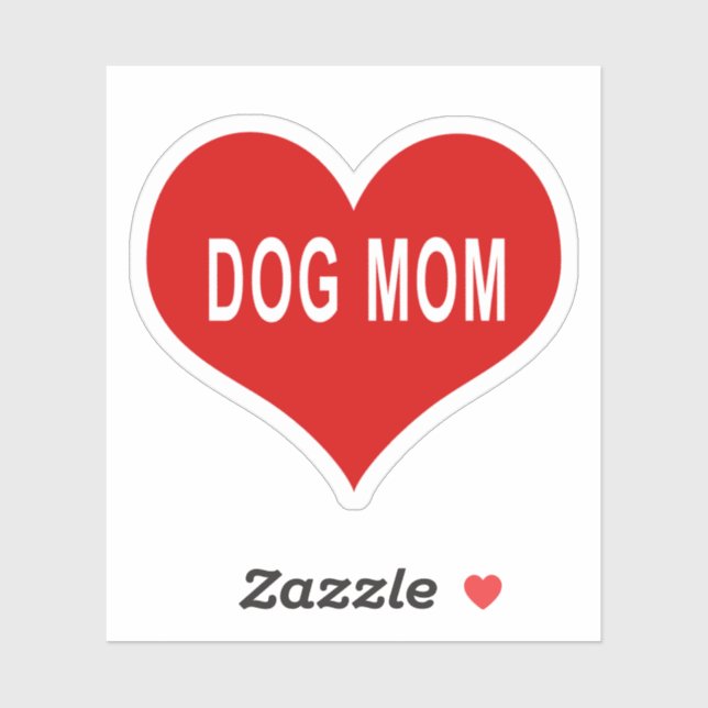 Adesivo DOG MOM Red Love Heart Vinyl Sticker (Folha)