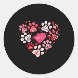 Adesivo Dog Paw Print Heart Dia de os namorados Dog Lover