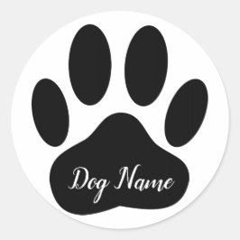 Adesivo Dog Paw Print With Custom Name Canine