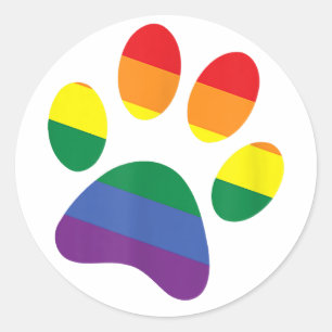 Adesivo Dog Paw Rainbow Paw LGBT Orgulho gay Lésbica Supor