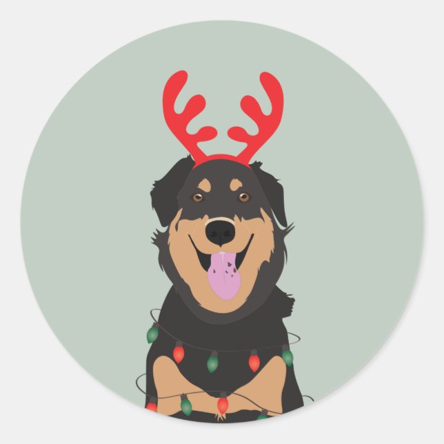 Adesivo Dog Reindeer Happy Pawlidays (Frente)