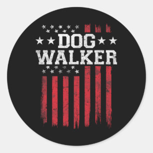 Adesivo Dog Walker Orgulhoso Bandeira Americana Patriota U