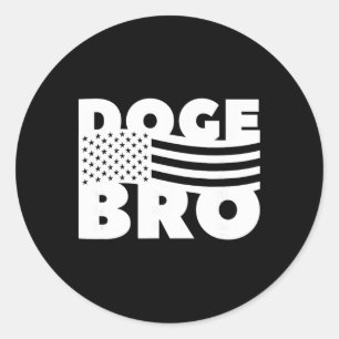 Adesivo Doge Bro Patriótico Americano Trump Eficiência 