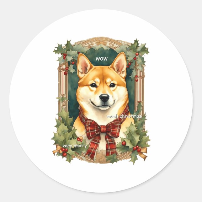 Adesivo Doge Christmas Swea Shiba Inu Mens Long  (Frente)