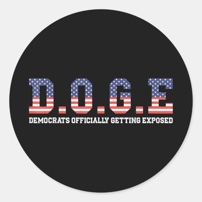 Adesivo Doge Meme Democrats Oficialmente Expostos (Frente)
