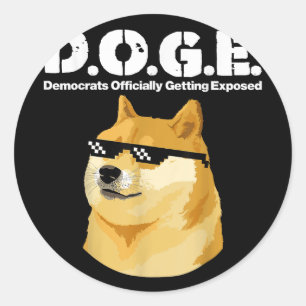 Adesivo Doge Meme Democrats Oficialmente Expostos D.o