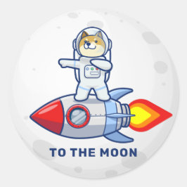 Adesivo Dogecoin Para A Cripto Do Cão Espacial Do Moon Roc