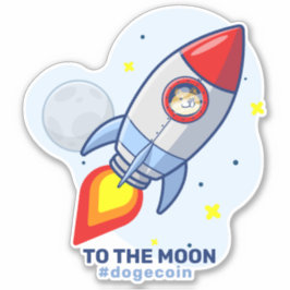 Adesivo Dogecoin Para A Cripto Do Cão Espacial Do Moon Roc