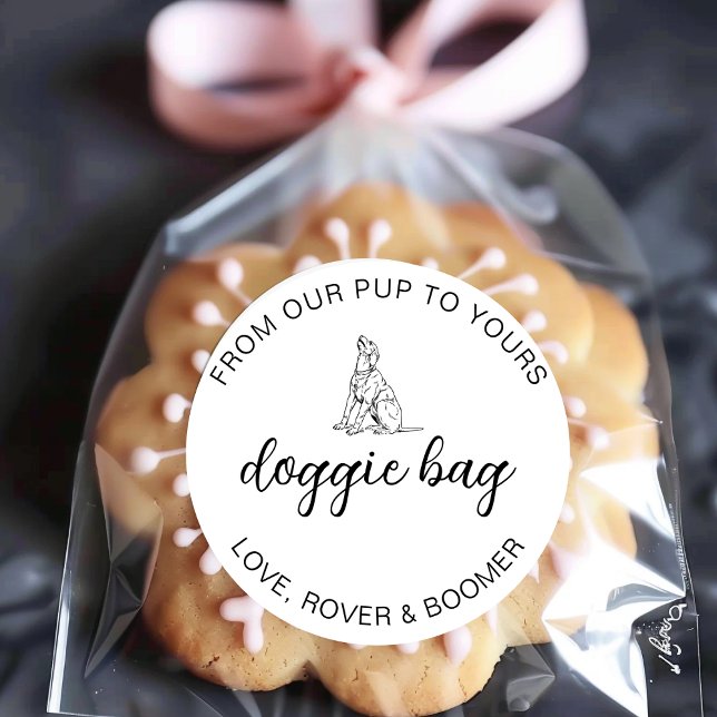 Adesivo Doggie Dog Treat Pet Weding Favor Chá de panela (Criador carregado)