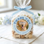 Adesivo Doggie Treat Wedding Favors Dog Photo Thank You<br><div class="desc">ADD YOUR DOG’S PHOTO FACE, POSITION THE SUNGLASSES, AND YOU’RE DONE! IF YOU'D LIKE TO CHANGE THE SUNGLASSES FRAME COLOR, SIMPLY UNGROUP THAT LAYER. Make your furry friend part of your special day with these wedding dog (or cat) stickers! Perfect for doggie bags or any custom favors. Celebrate your favorite...</div>