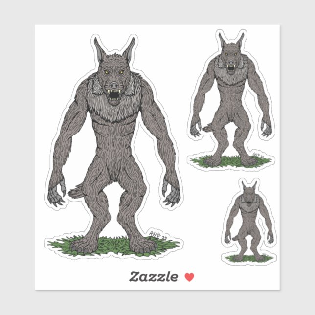 Adesivo Dogman Cryptid ou Werewolf (Folha)