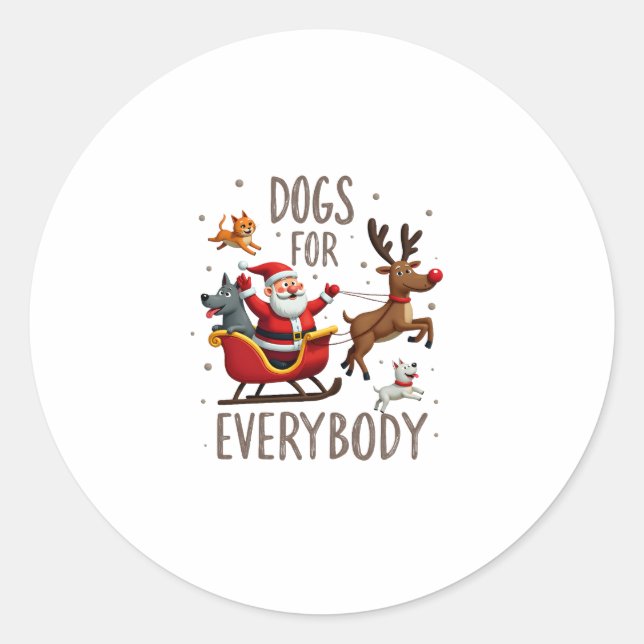 Adesivo Dogs For Everybody Santa Funny Christmas Xmas (1) (Frente)