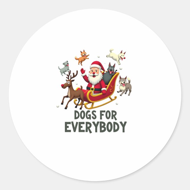 Adesivo Dogs For Everybody Santa Funny Christmas Xmas (3) (Frente)