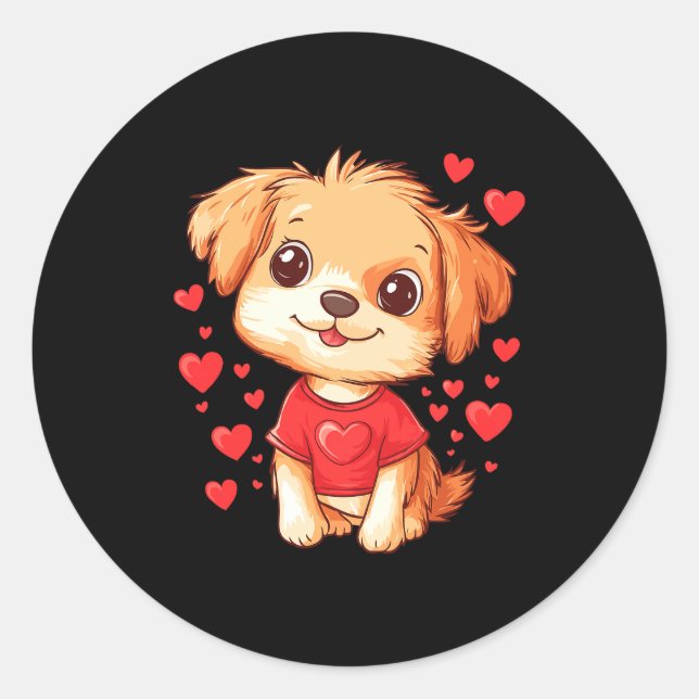 Adesivo Dogs Lover Heart Girls Puppy Valentine’s Day Women (Frente)