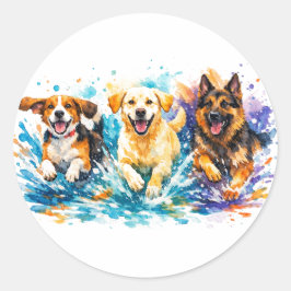 Adesivo Dogs Splashing