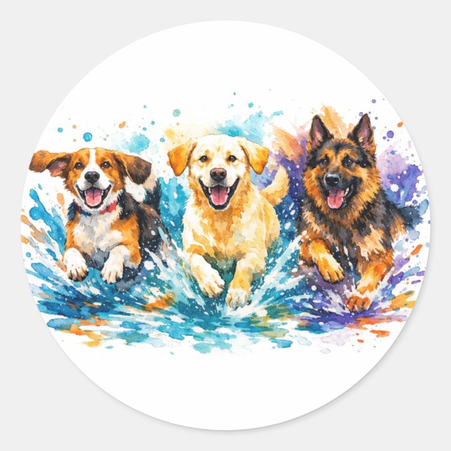 Adesivo Dogs Splashing (Frente)