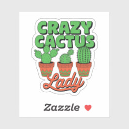 Adesivo Doida Senhora do Cactus – Presente para Mãe de Pla