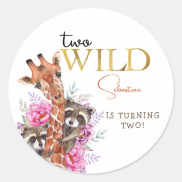 Adesivo Dois animais selvagens do safari aniversário de cr
