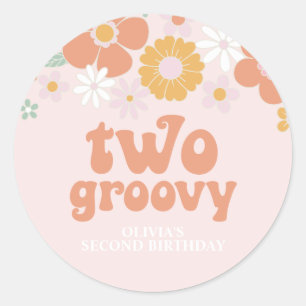 Adesivo Dois anos de Groovy Retro Floral