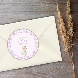 Adesivo Dois Bobos de segundo aniversário de Garota Ganha 