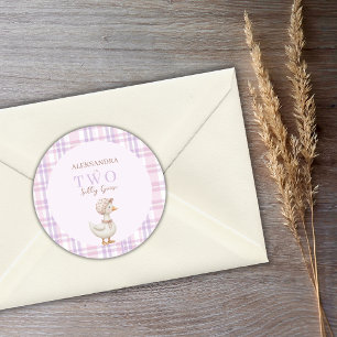 Adesivo Dois Bobos de segundo aniversário de Garota Ganha 